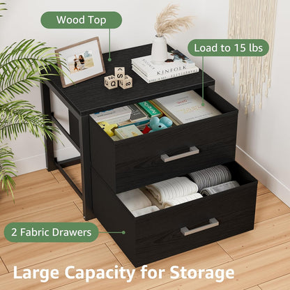 Stackable Storage Drawers Closet Organizers and Storage Fabric White 2 Drawer Dresser for Bedroom 2 Packs Modern