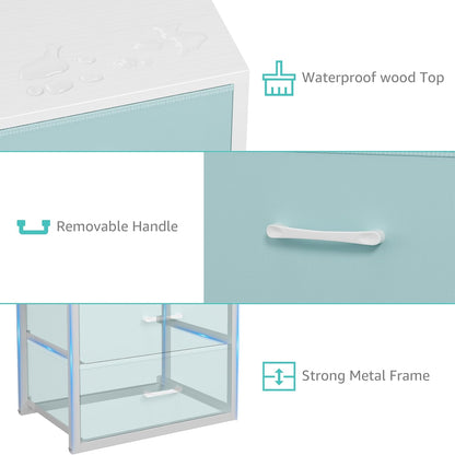 Stackable Storage Drawers Closet Organizers and Storage Fabric White 2 Drawer Dresser for Bedroom 2 Packs Modern