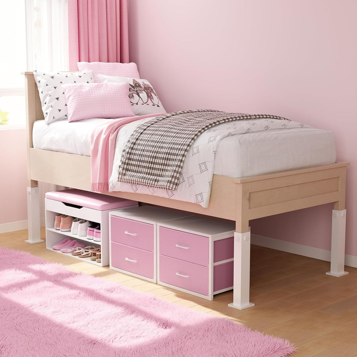 Stackable Storage Drawers Closet Organizers and Storage Fabric White 2 Drawer Dresser for Bedroom 2 Packs Modern