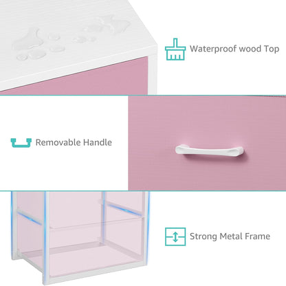 Stackable Storage Drawers Closet Organizers and Storage Fabric White 2 Drawer Dresser for Bedroom 2 Packs Modern