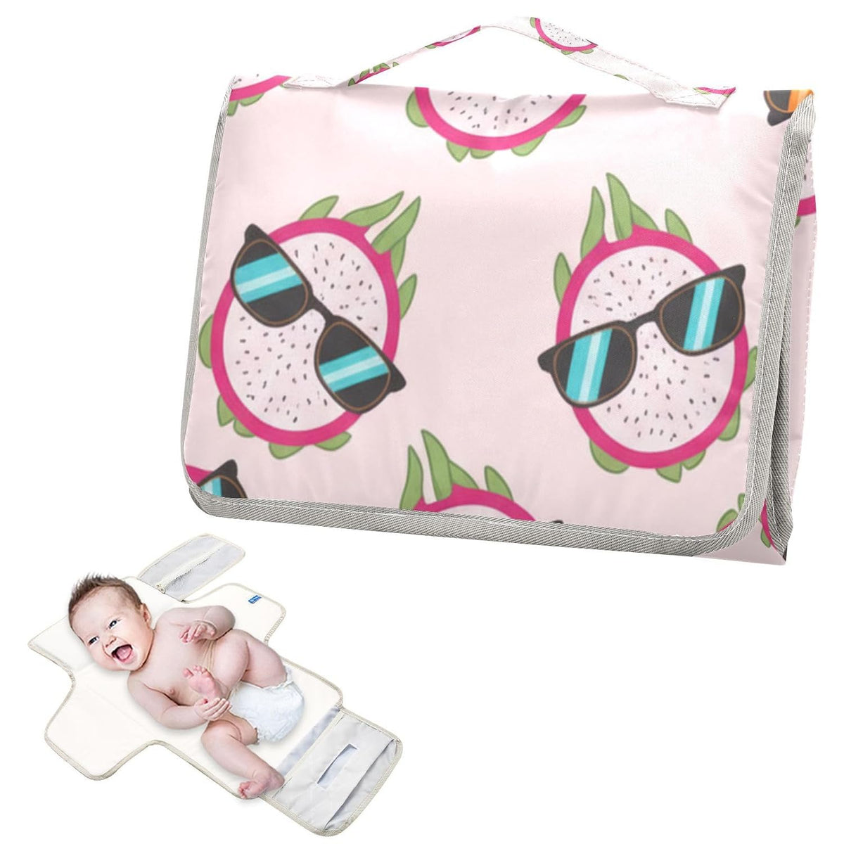 Dragonfruit Sunglasses Print Portable Diaper Changing Pad Daycare