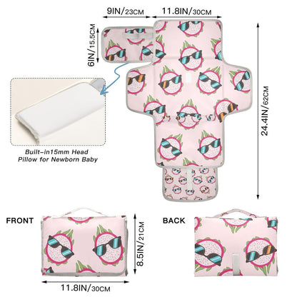 Dragonfruit Sunglasses Print Portable Diaper Changing Pad Daycare