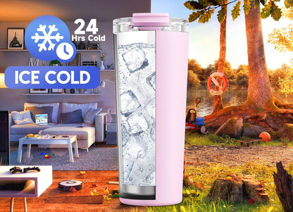 24 oz Insulated Travel Coffee Mug: Leak Proof Lid, Sea | Stainless Steel Coffee Tumbler, Keeps Hot for 8 Hours or Cold for 24 Hours, Fits in Car Cup Holder, BPA Free