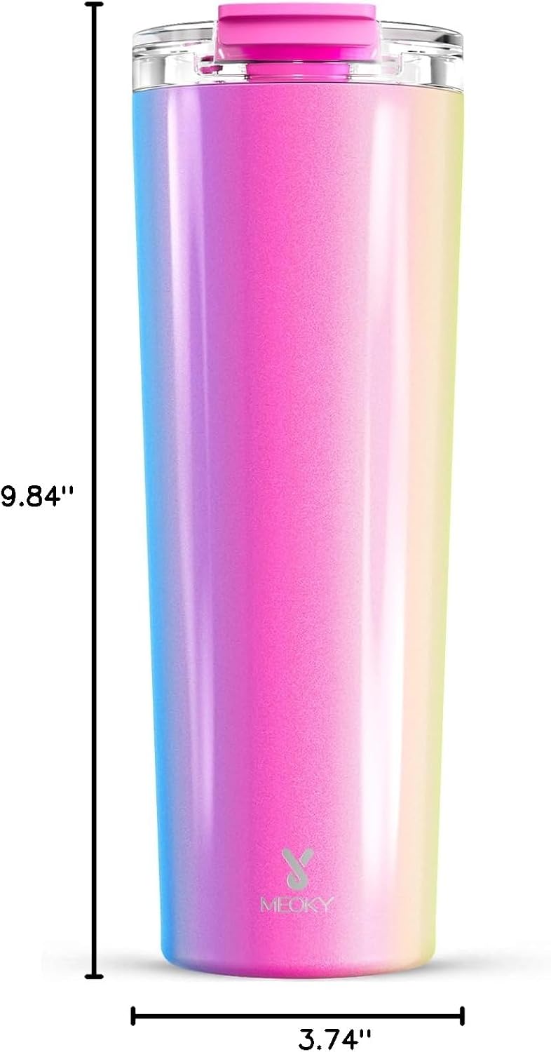 24 oz Insulated Travel Coffee Mug: Leak Proof Lid, Sea | Stainless Steel Coffee Tumbler, Keeps Hot for 8 Hours or Cold for 24 Hours, Fits in Car Cup Holder, BPA Free