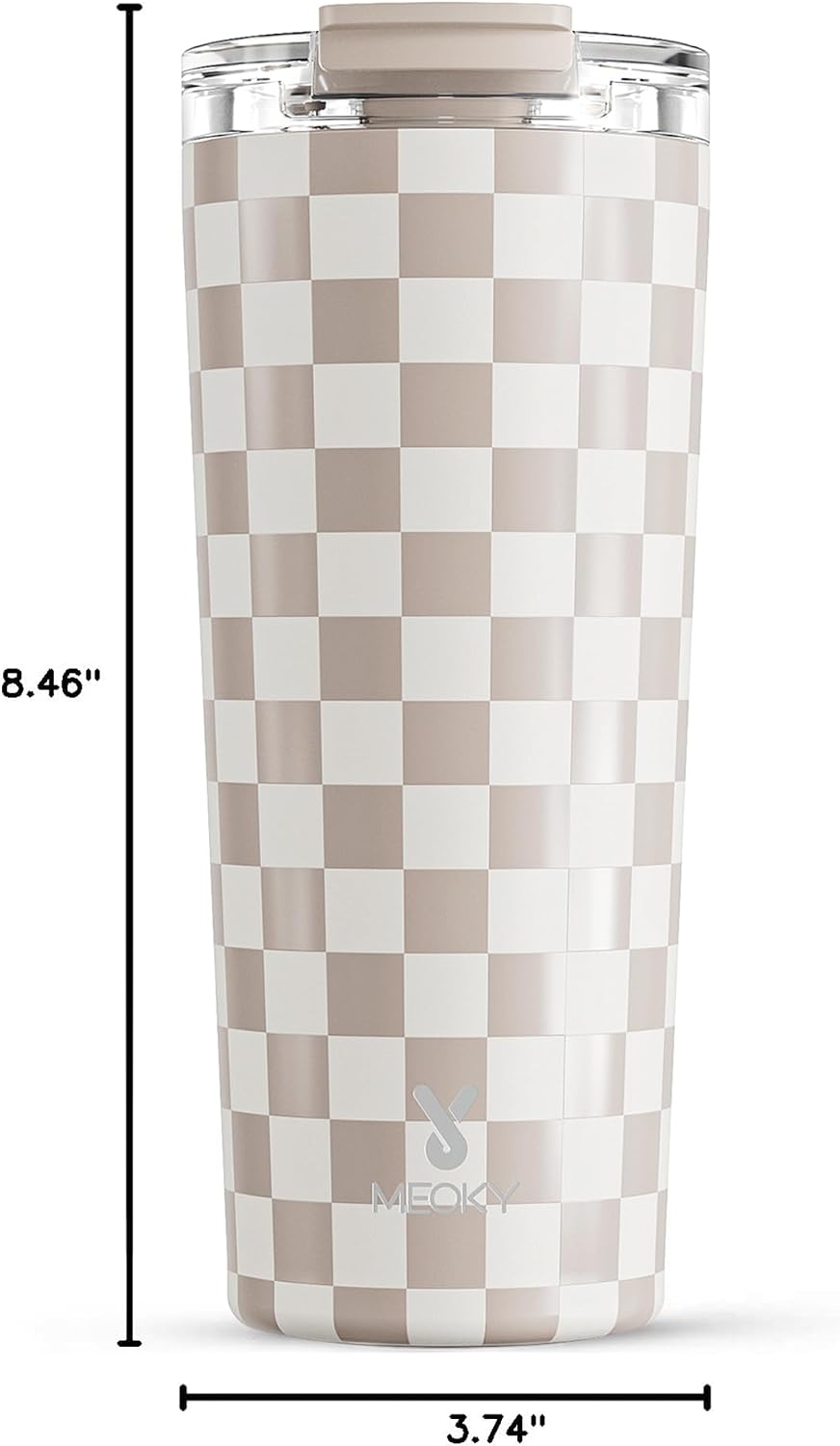 24 oz Insulated Travel Coffee Mug: Leak Proof Lid, Sea | Stainless Steel Coffee Tumbler, Keeps Hot for 8 Hours or Cold for 24 Hours, Fits in Car Cup Holder, BPA Free