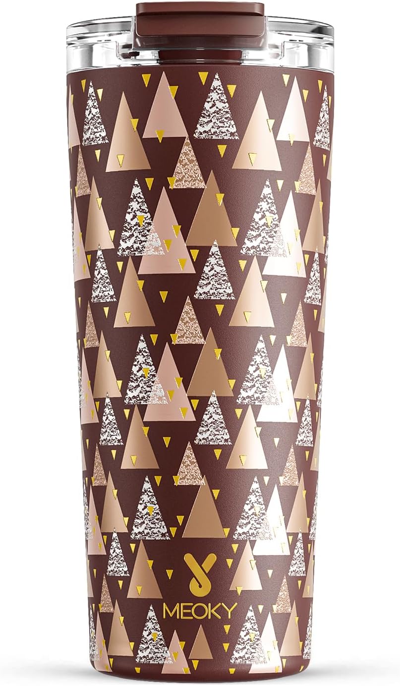 24 oz Insulated Travel Coffee Mug: Leak Proof Lid, Sea | Stainless Steel Coffee Tumbler, Keeps Hot for 8 Hours or Cold for 24 Hours, Fits in Car Cup Holder, BPA Free