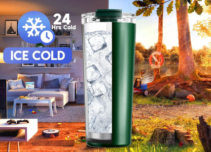 24 oz Insulated Travel Coffee Mug: Leak Proof Lid, Sea | Stainless Steel Coffee Tumbler, Keeps Hot for 8 Hours or Cold for 24 Hours, Fits in Car Cup Holder, BPA Free