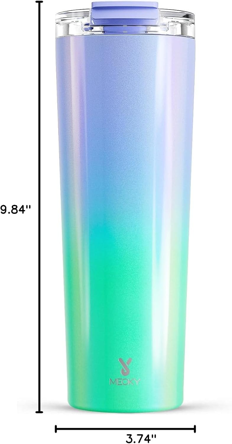 24 oz Insulated Travel Coffee Mug: Leak Proof Lid, Sea | Stainless Steel Coffee Tumbler, Keeps Hot for 8 Hours or Cold for 24 Hours, Fits in Car Cup Holder, BPA Free