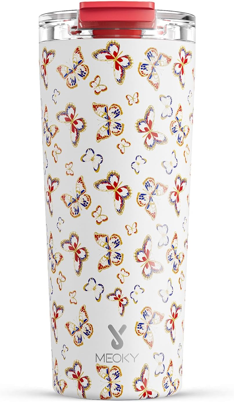 24 oz Insulated Travel Coffee Mug: Leak Proof Lid, Sea | Stainless Steel Coffee Tumbler, Keeps Hot for 8 Hours or Cold for 24 Hours, Fits in Car Cup Holder, BPA Free