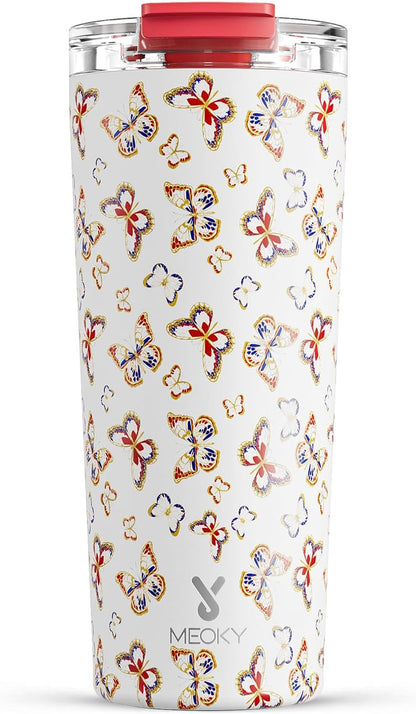 24 oz Insulated Travel Coffee Mug: Leak Proof Lid, Sea | Stainless Steel Coffee Tumbler, Keeps Hot for 8 Hours or Cold for 24 Hours, Fits in Car Cup Holder, BPA Free