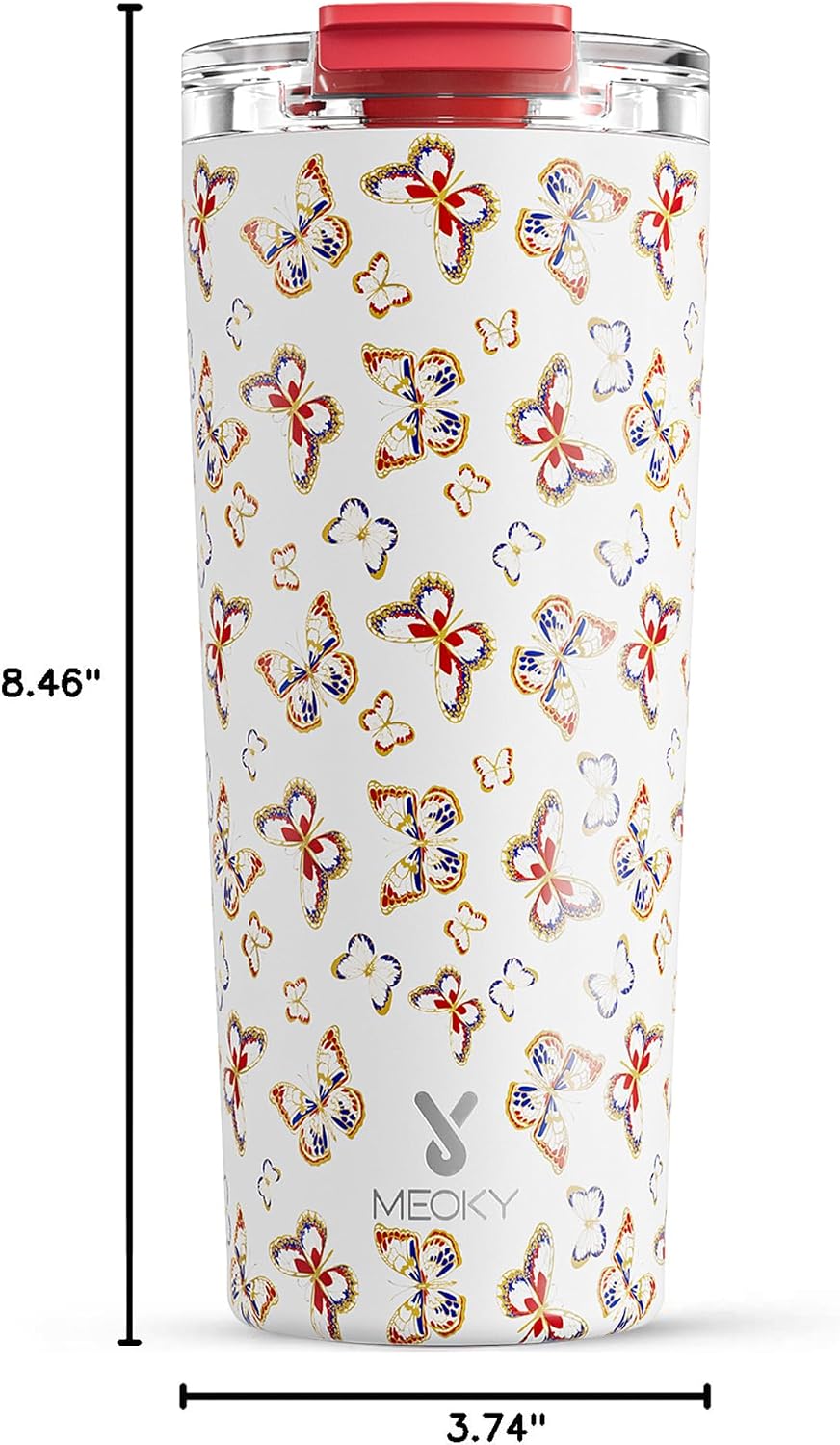 24 oz Insulated Travel Coffee Mug: Leak Proof Lid, Sea | Stainless Steel Coffee Tumbler, Keeps Hot for 8 Hours or Cold for 24 Hours, Fits in Car Cup Holder, BPA Free