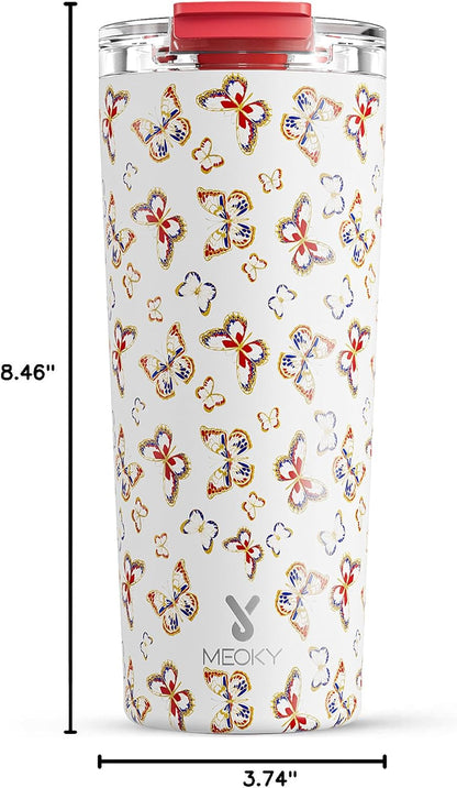24 oz Insulated Travel Coffee Mug: Leak Proof Lid, Sea | Stainless Steel Coffee Tumbler, Keeps Hot for 8 Hours or Cold for 24 Hours, Fits in Car Cup Holder, BPA Free