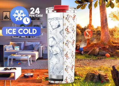 24 oz Insulated Travel Coffee Mug: Leak Proof Lid, Sea | Stainless Steel Coffee Tumbler, Keeps Hot for 8 Hours or Cold for 24 Hours, Fits in Car Cup Holder, BPA Free