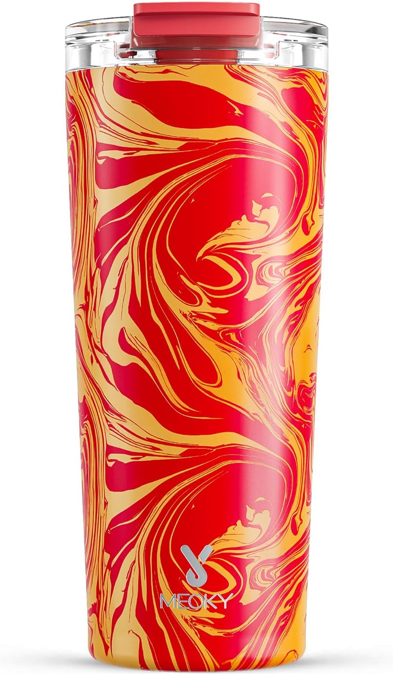 24 oz Insulated Travel Coffee Mug: Leak Proof Lid, Sea | Stainless Steel Coffee Tumbler, Keeps Hot for 8 Hours or Cold for 24 Hours, Fits in Car Cup Holder, BPA Free