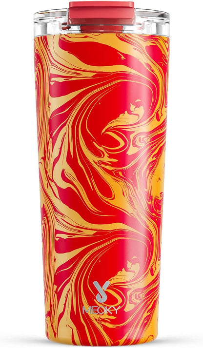 24 oz Insulated Travel Coffee Mug: Leak Proof Lid, Sea | Stainless Steel Coffee Tumbler, Keeps Hot for 8 Hours or Cold for 24 Hours, Fits in Car Cup Holder, BPA Free