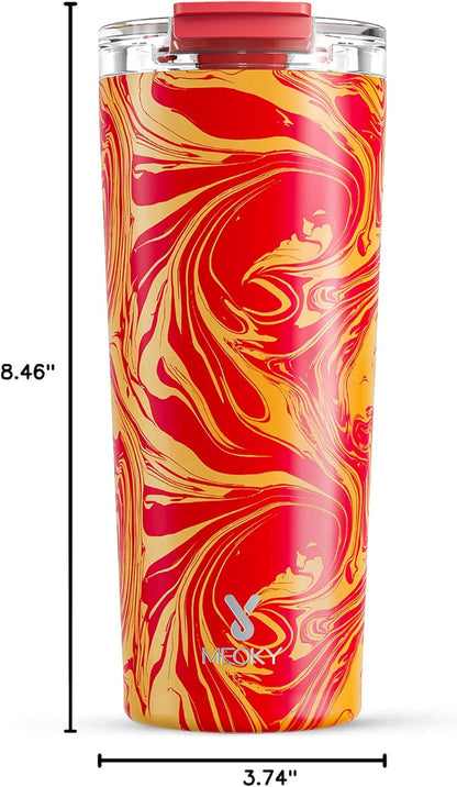 24 oz Insulated Travel Coffee Mug: Leak Proof Lid, Sea | Stainless Steel Coffee Tumbler, Keeps Hot for 8 Hours or Cold for 24 Hours, Fits in Car Cup Holder, BPA Free