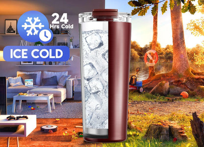 24 oz Insulated Travel Coffee Mug: Leak Proof Lid, Sea | Stainless Steel Coffee Tumbler, Keeps Hot for 8 Hours or Cold for 24 Hours, Fits in Car Cup Holder, BPA Free