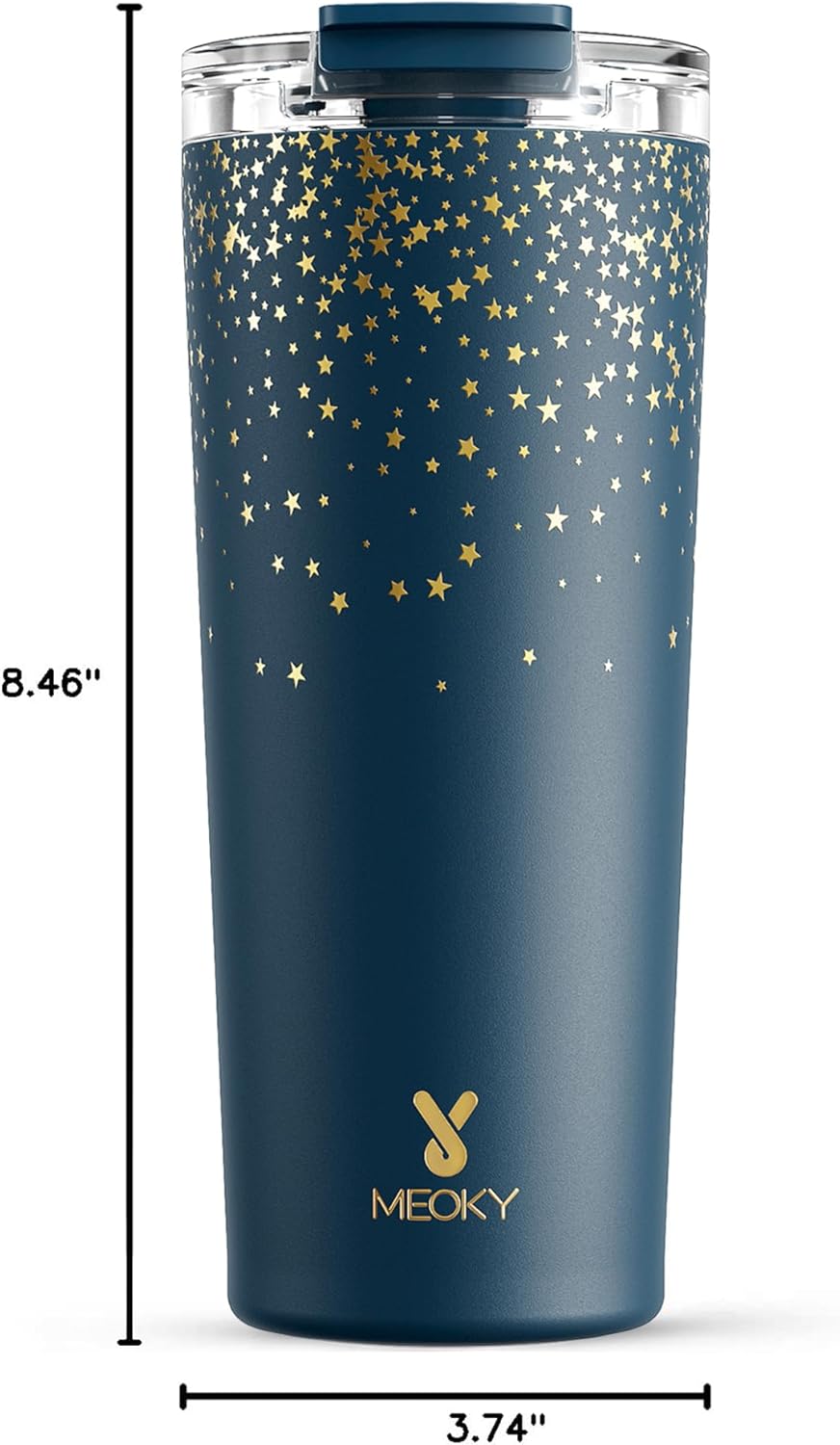 24 oz Insulated Travel Coffee Mug: Leak Proof Lid, Sea | Stainless Steel Coffee Tumbler, Keeps Hot for 8 Hours or Cold for 24 Hours, Fits in Car Cup Holder, BPA Free
