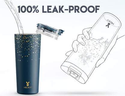 24 oz Insulated Travel Coffee Mug: Leak Proof Lid, Sea | Stainless Steel Coffee Tumbler, Keeps Hot for 8 Hours or Cold for 24 Hours, Fits in Car Cup Holder, BPA Free