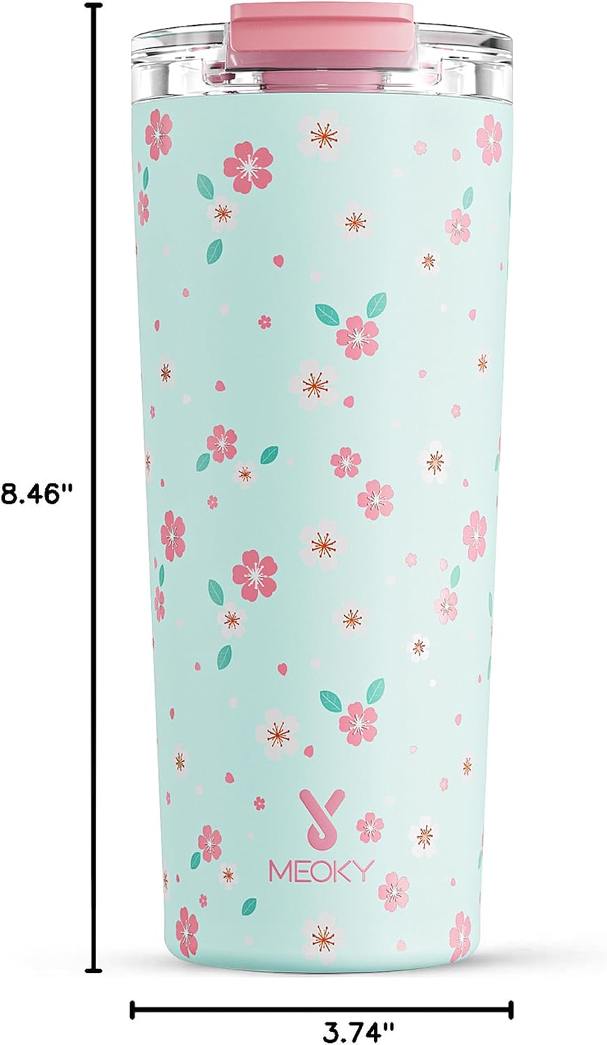 24 oz Insulated Travel Coffee Mug: Leak Proof Lid, Sea | Stainless Steel Coffee Tumbler, Keeps Hot for 8 Hours or Cold for 24 Hours, Fits in Car Cup Holder, BPA Free