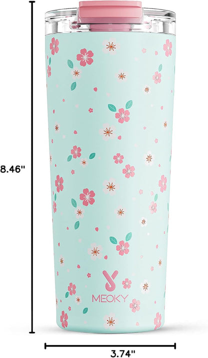 24 oz Insulated Travel Coffee Mug: Leak Proof Lid, Sea | Stainless Steel Coffee Tumbler, Keeps Hot for 8 Hours or Cold for 24 Hours, Fits in Car Cup Holder, BPA Free