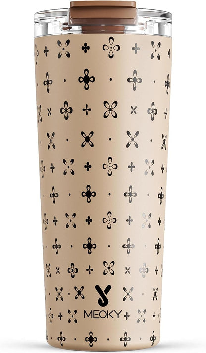 24 oz Insulated Travel Coffee Mug: Leak Proof Lid, Sea | Stainless Steel Coffee Tumbler, Keeps Hot for 8 Hours or Cold for 24 Hours, Fits in Car Cup Holder, BPA Free