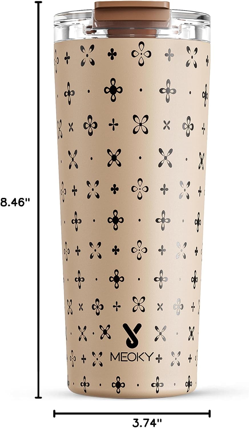 24 oz Insulated Travel Coffee Mug: Leak Proof Lid, Sea | Stainless Steel Coffee Tumbler, Keeps Hot for 8 Hours or Cold for 24 Hours, Fits in Car Cup Holder, BPA Free