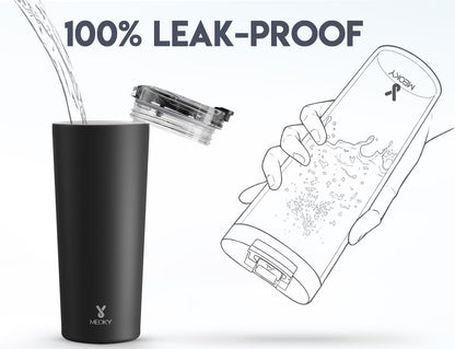 24 oz Insulated Travel Coffee Mug: Leak Proof Lid, Sea | Stainless Steel Coffee Tumbler, Keeps Hot for 8 Hours or Cold for 24 Hours, Fits in Car Cup Holder, BPA Free