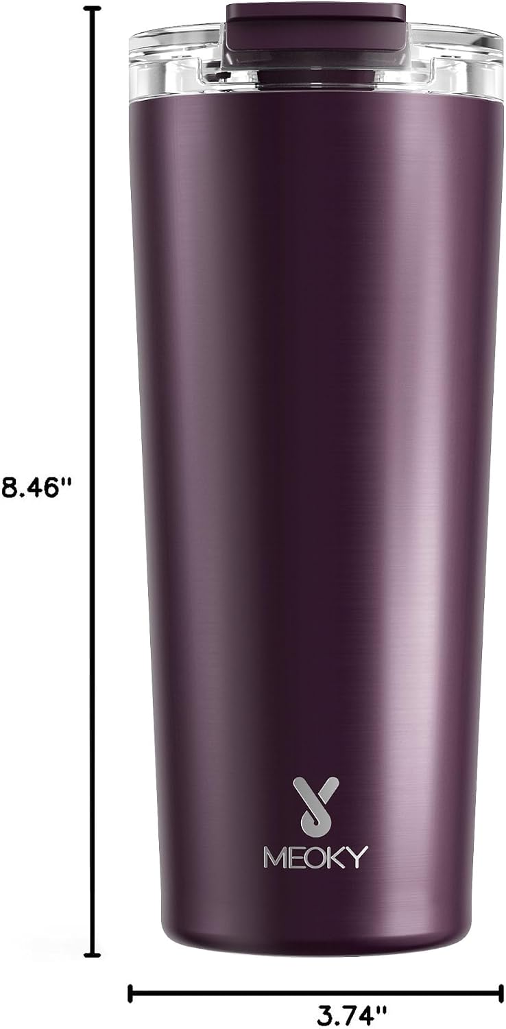 24 oz Insulated Travel Coffee Mug: Leak Proof Lid, Sea | Stainless Steel Coffee Tumbler, Keeps Hot for 8 Hours or Cold for 24 Hours, Fits in Car Cup Holder, BPA Free