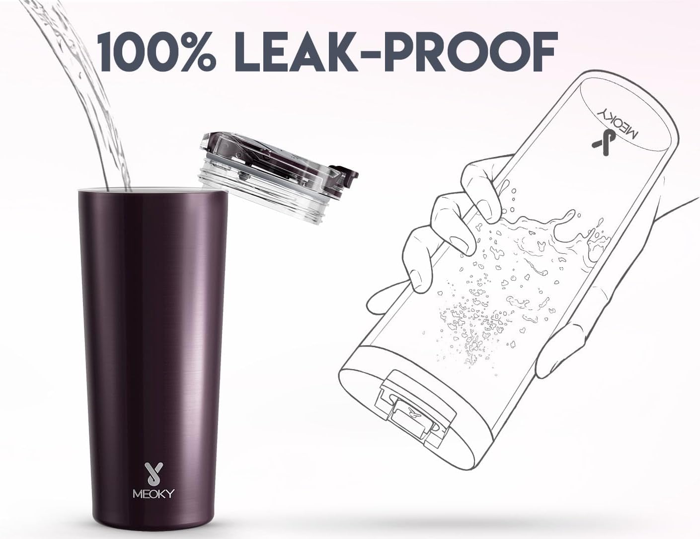 24 oz Insulated Travel Coffee Mug: Leak Proof Lid, Sea | Stainless Steel Coffee Tumbler, Keeps Hot for 8 Hours or Cold for 24 Hours, Fits in Car Cup Holder, BPA Free