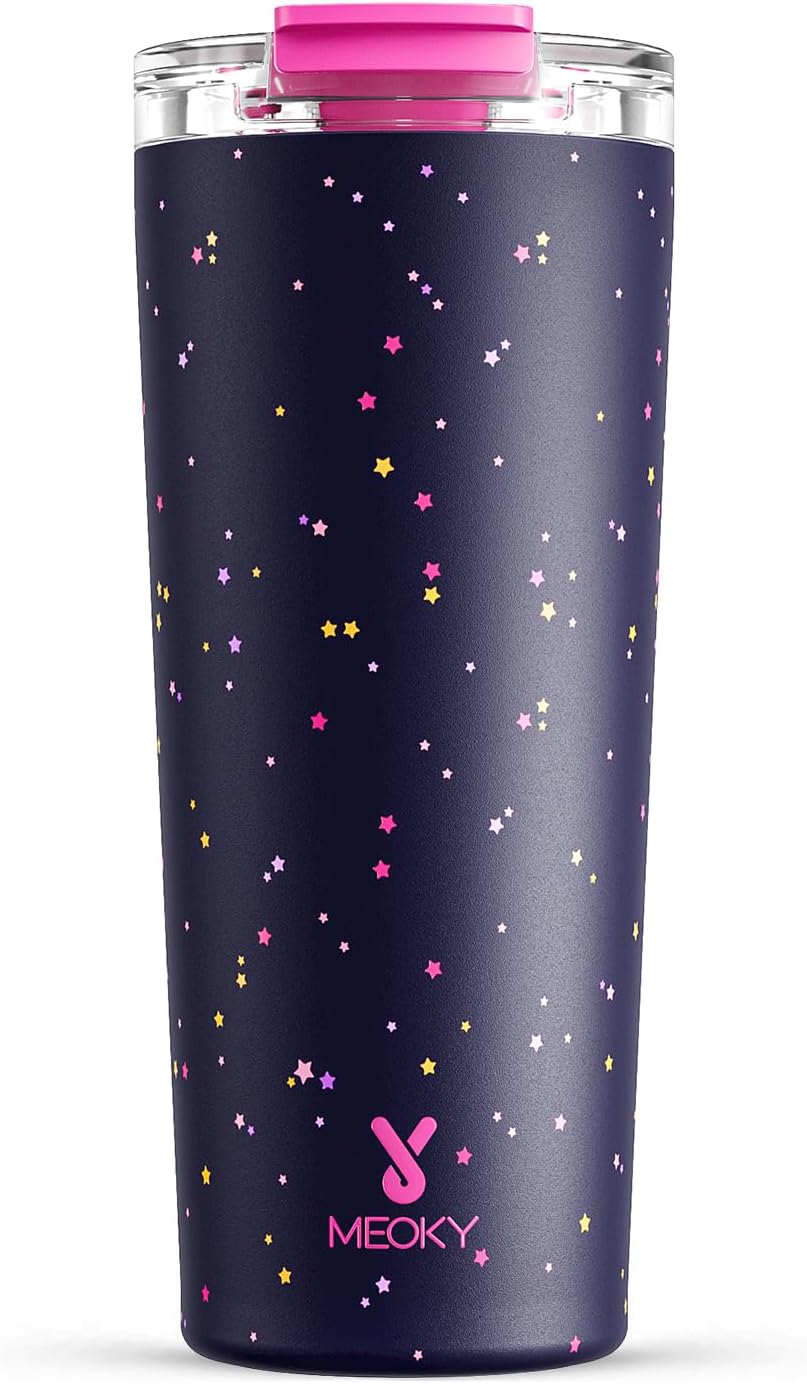 24 oz Insulated Travel Coffee Mug: Leak Proof Lid, Sea | Stainless Steel Coffee Tumbler, Keeps Hot for 8 Hours or Cold for 24 Hours, Fits in Car Cup Holder, BPA Free