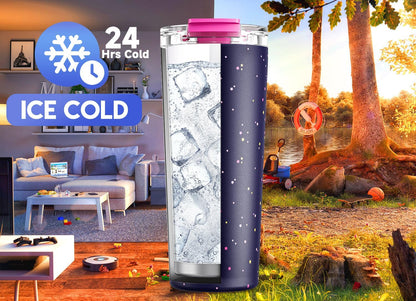 24 oz Insulated Travel Coffee Mug: Leak Proof Lid, Sea | Stainless Steel Coffee Tumbler, Keeps Hot for 8 Hours or Cold for 24 Hours, Fits in Car Cup Holder, BPA Free