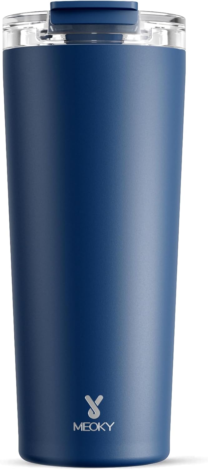 24 oz Insulated Travel Coffee Mug: Leak Proof Lid, Sea | Stainless Steel Coffee Tumbler, Keeps Hot for 8 Hours or Cold for 24 Hours, Fits in Car Cup Holder, BPA Free