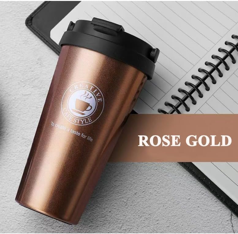 16 OZ Insulated Coffee Mug, Travel Coffee Mug with Leakproof Lid, Coffee Tumbler with Handle, 304 Stainless Steel Mug, Double Walled Vacuum Insulated Mug, White