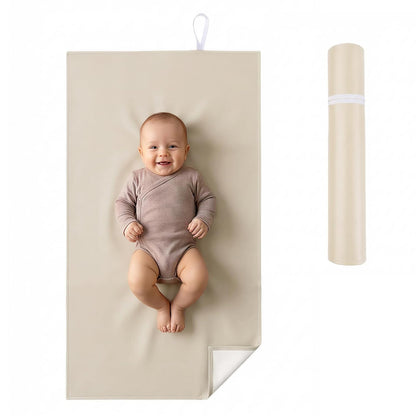 Portable Baby Changing Mat, Faux Leather, 30" x 17", Blush