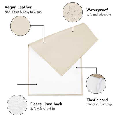 Portable Baby Changing Mat, Faux Leather, 30" x 17", Blush