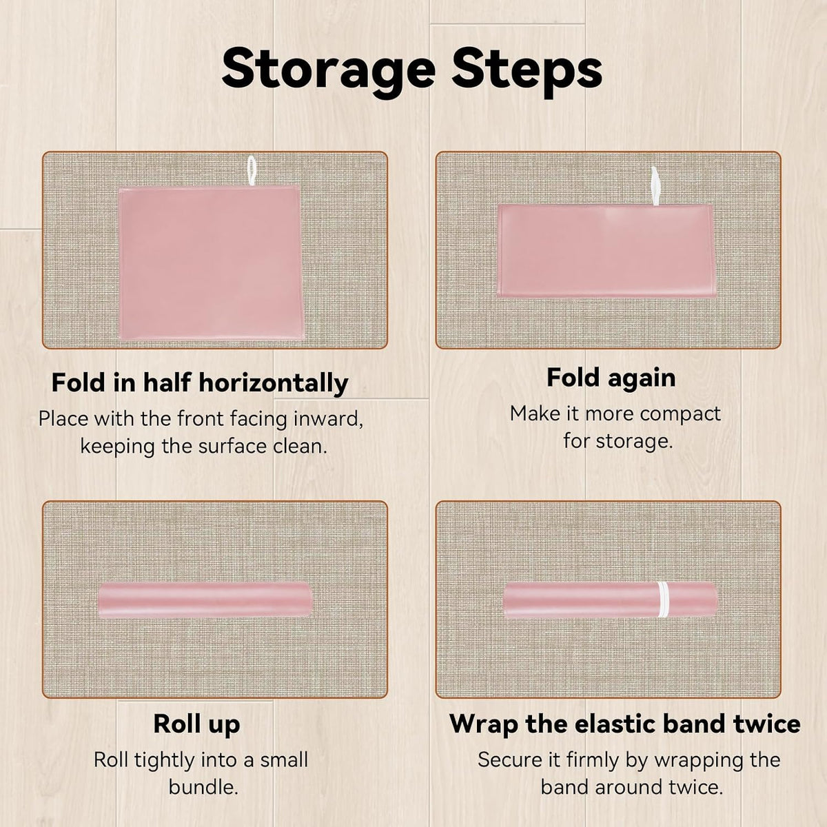 Portable Baby Changing Mat, Faux Leather, 30" x 17", Blush