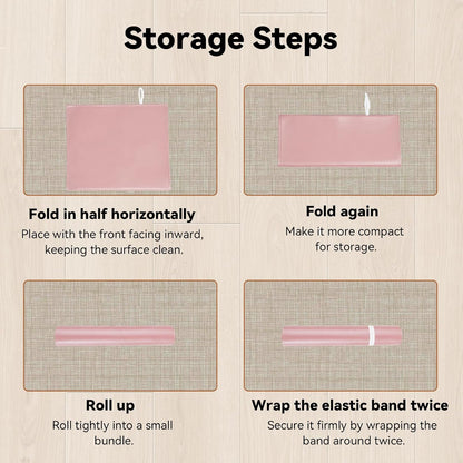 Portable Baby Changing Mat, Faux Leather, 30" x 17", Blush