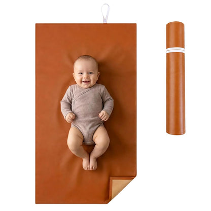 Portable Baby Changing Mat, Faux Leather, 30" x 17", Blush