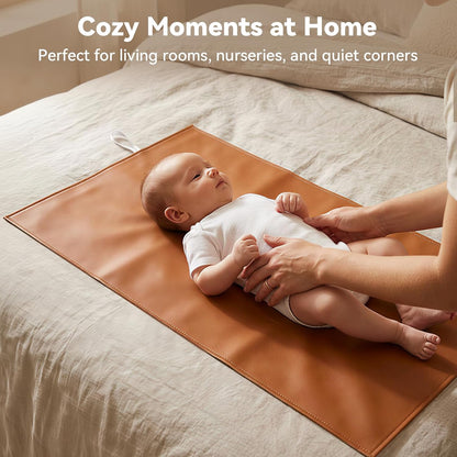 Portable Baby Changing Mat, Faux Leather, 30" x 17", Blush