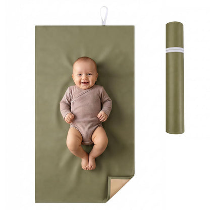Portable Baby Changing Mat, Faux Leather, 30" x 17", Blush