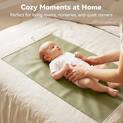 Portable Baby Changing Mat, Faux Leather, 30" x 17", Blush