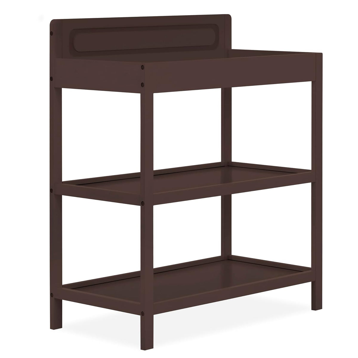 Avery Baby Changing Table with Storage, New Zealand Pinewood, BSA Safety Certified, 2 Open Shelves, Water-Based Finish, Compact Space-Saving Nursery Design, White