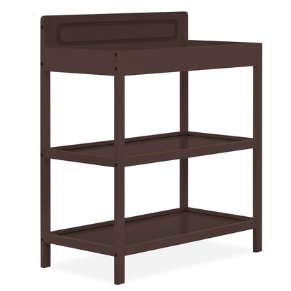 Avery Baby Changing Table with Storage, New Zealand Pinewood, BSA Safety Certified, 2 Open Shelves, Water-Based Finish, Compact Space-Saving Nursery Design, White