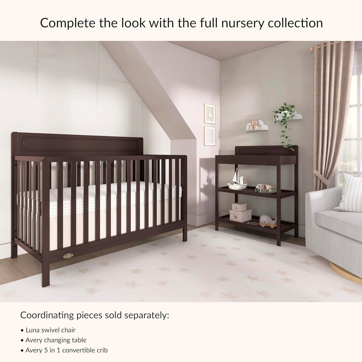 Avery Baby Changing Table with Storage, New Zealand Pinewood, BSA Safety Certified, 2 Open Shelves, Water-Based Finish, Compact Space-Saving Nursery Design, White