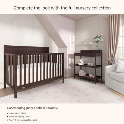 Avery Baby Changing Table with Storage, New Zealand Pinewood, BSA Safety Certified, 2 Open Shelves, Water-Based Finish, Compact Space-Saving Nursery Design, White