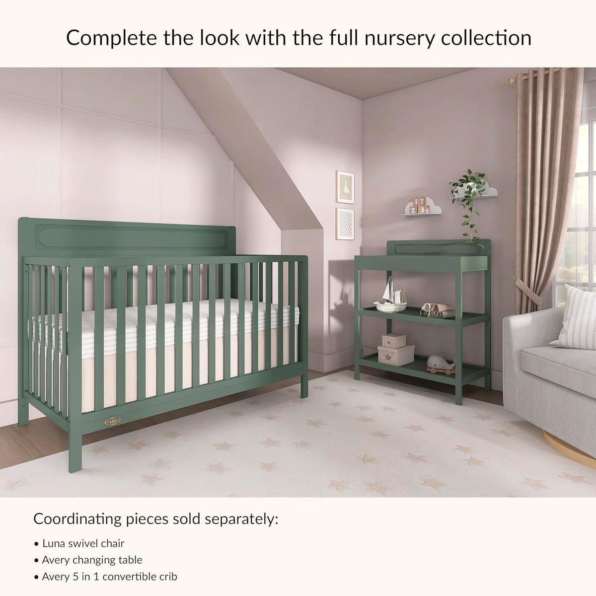 Avery Baby Changing Table with Storage, New Zealand Pinewood, BSA Safety Certified, 2 Open Shelves, Water-Based Finish, Compact Space-Saving Nursery Design, White