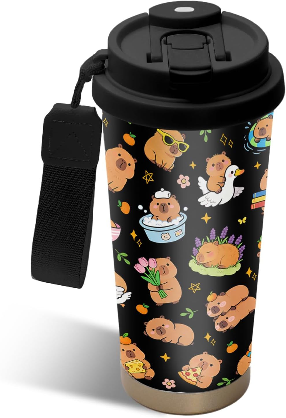 Cute Dog Gifts Stainless Steel 2-in-1 Lid Coffee Tumbler 19 oz Dog Paw Print Insulated Travel Coffee Mug Dogs Lovers Gifts for Women Birthday Christmas