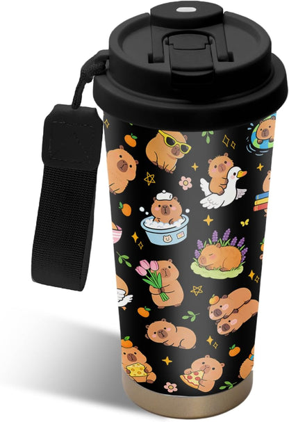 Cute Dog Gifts Stainless Steel 2-in-1 Lid Coffee Tumbler 19 oz Dog Paw Print Insulated Travel Coffee Mug Dogs Lovers Gifts for Women Birthday Christmas
