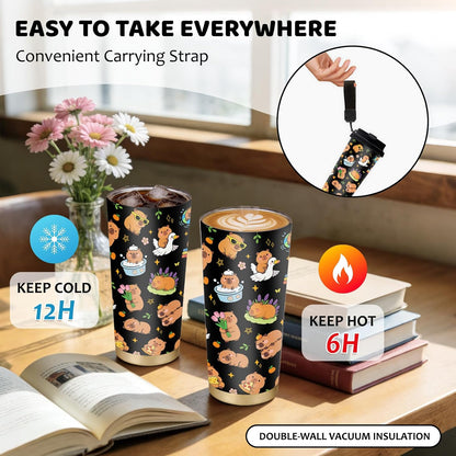 Cute Dog Gifts Stainless Steel 2-in-1 Lid Coffee Tumbler 19 oz Dog Paw Print Insulated Travel Coffee Mug Dogs Lovers Gifts for Women Birthday Christmas